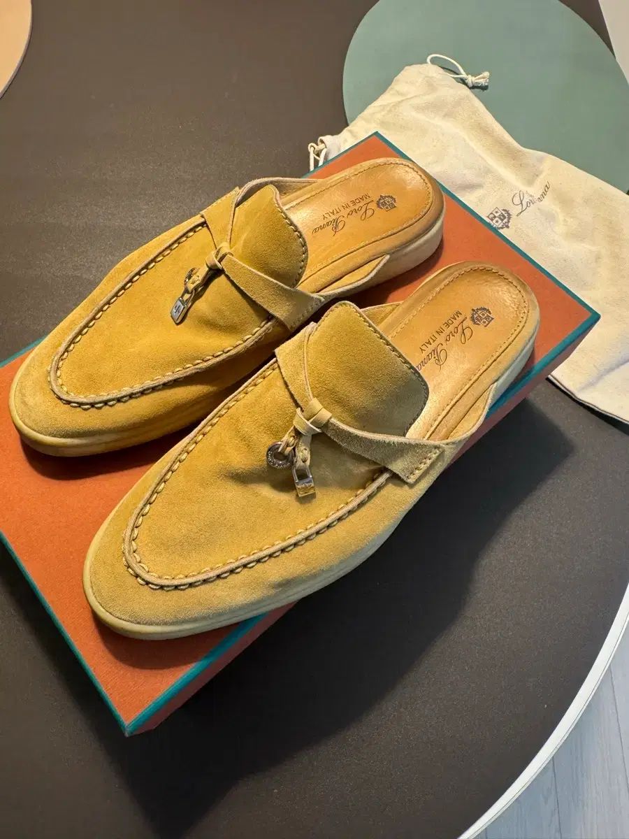 ロロ ピアーナ スウェード ミュール スリッパ