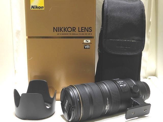 ニコン ズームレンズ AF-S NIKKOR 70-200 mm F 2.8 G ED VR II 望遠 元箱 ケース付き Nikon カメラ 一眼レフ アクセサリー 7 L