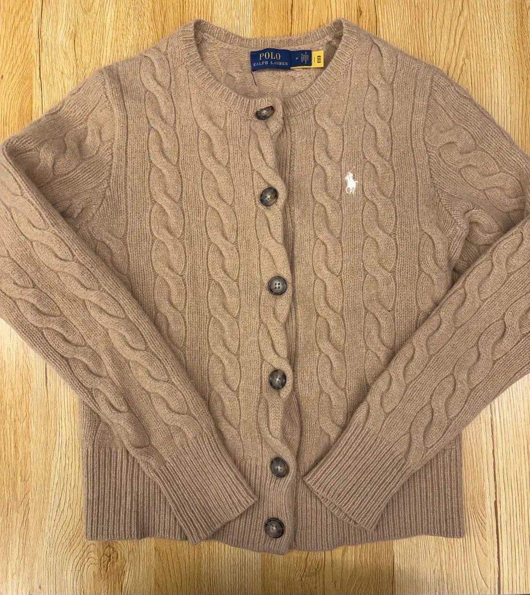 xs ポロ ラルフローレン ケーブルニット カーディガン ベージュ