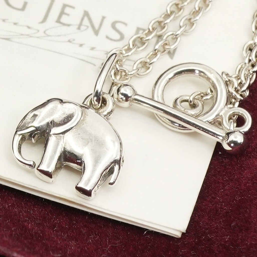 極美品 ジョージジェンセン エレファント シルバー ペンダント/25-2730