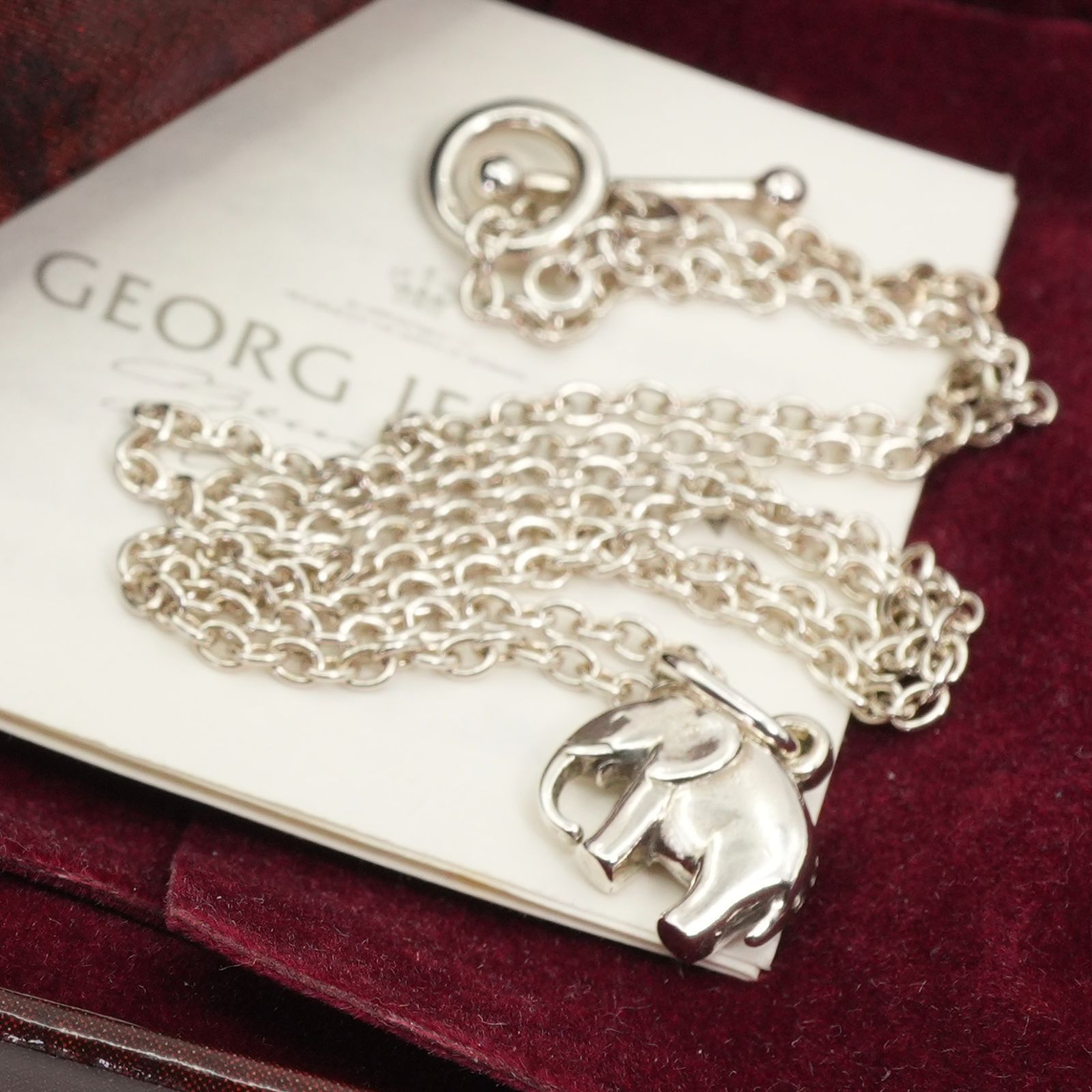 極美品 ジョージジェンセン エレファント シルバー ペンダント/25-2730