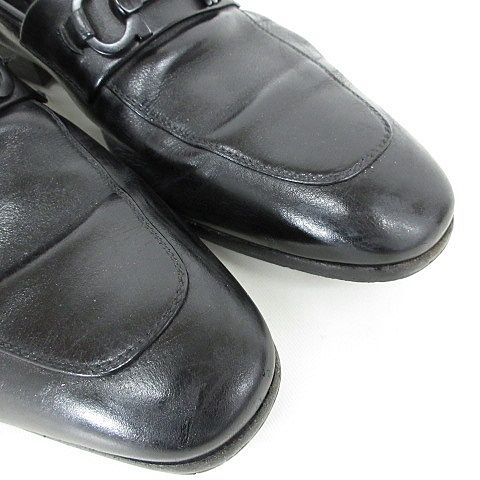  サルヴァトーレフェラガモ Salvatore Ferragamo ローファー 革靴 スリッポン ガンチーニ レザー ブラック 黒 7 3 E ローファー ブーツ 革靴
