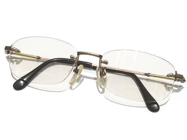 3 F PARIS MIKI K 18 Dec. 眼鏡フレーム リム無し 度入りレンズ付き AU-309 Ti-P ブロンズカラー メンズ レディース ミキ 7 L