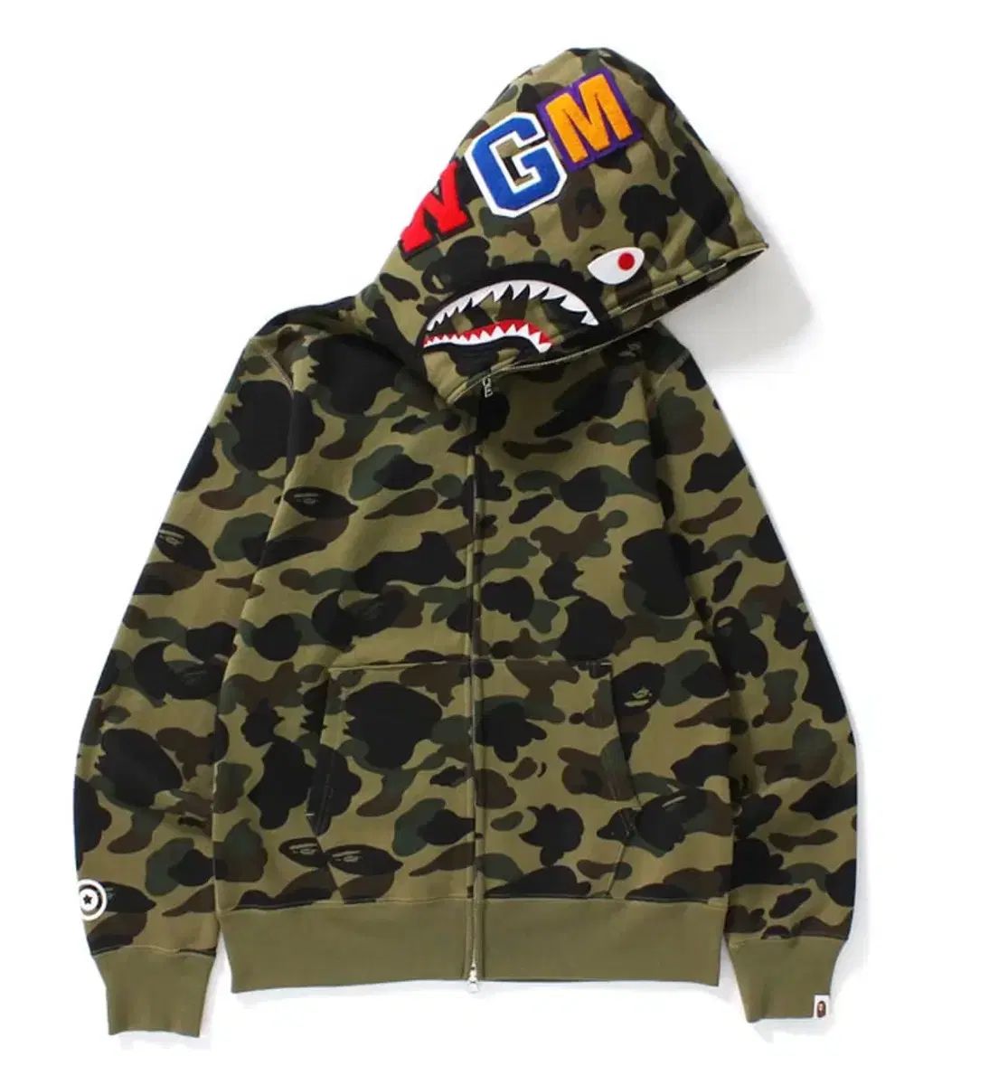 A BATHING APE アベイシングエイプ フードジップアップ 迷彩柄 3 XL