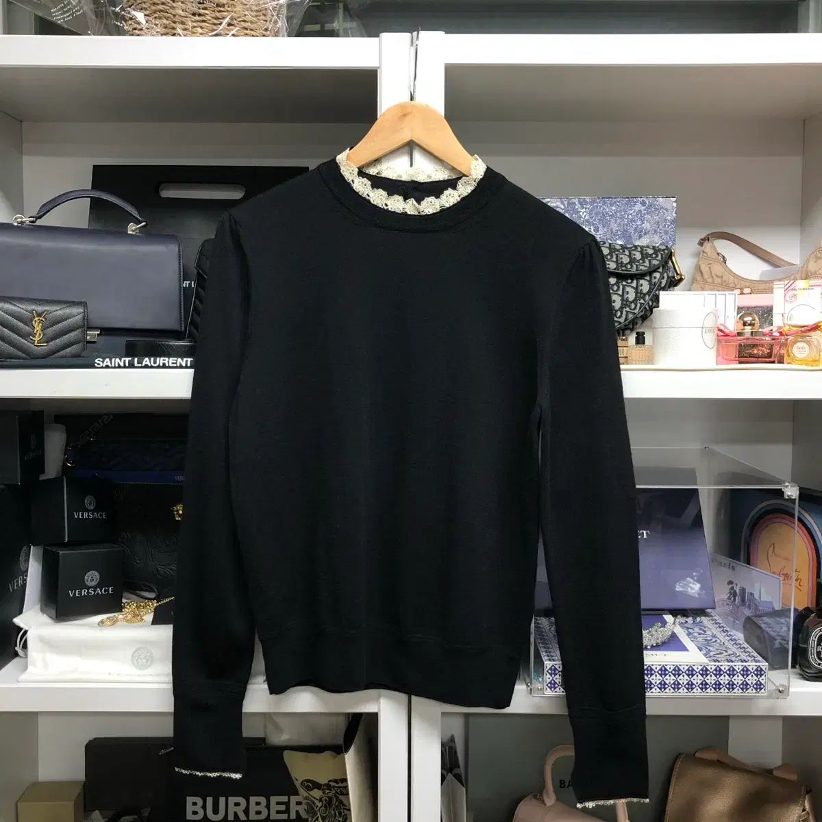 ハンサム MINE マイン ブラック カシミア ブレンド ニット