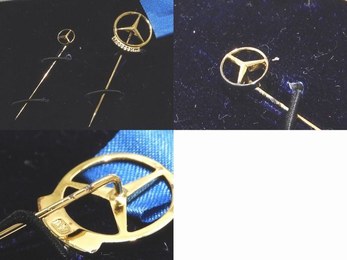 ♥品 メルセデス ベンツ 10万キロ達成記念 エンブレム 旧タイプ グリルバッジ ピン 100000 km 表彰 Mercedes Benz レッド 7 L