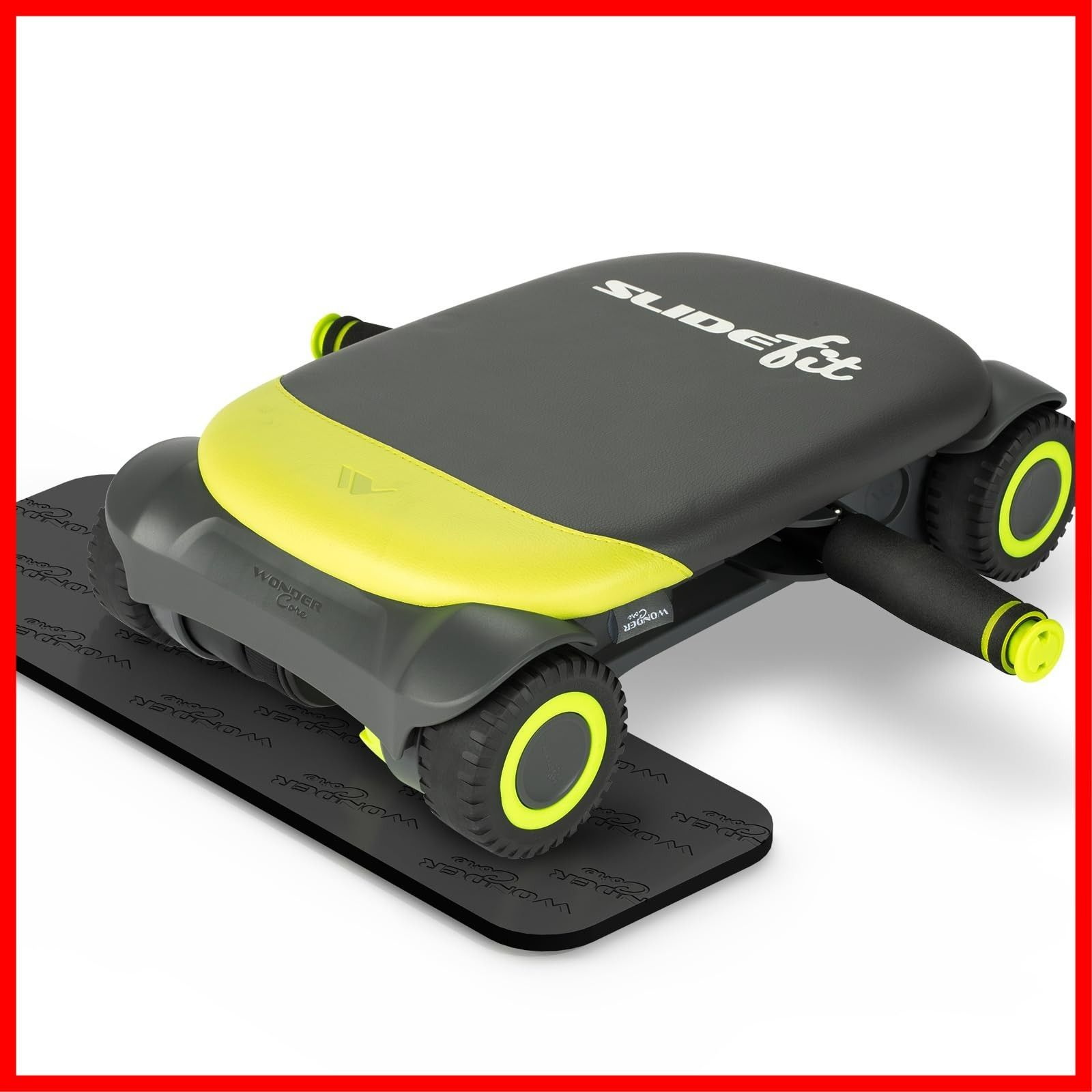 4輪 転倒防止 アシスト機能 腹筋ローラー オートリターン アブローラー コアトレーナー - 静音 腹筋マシン Fit 腹筋マシーン ダイエット 体幹トレーニング Slide 筋トレ 器具 膝マット付き ワンダーコア 男女兼用 初心者|上級者