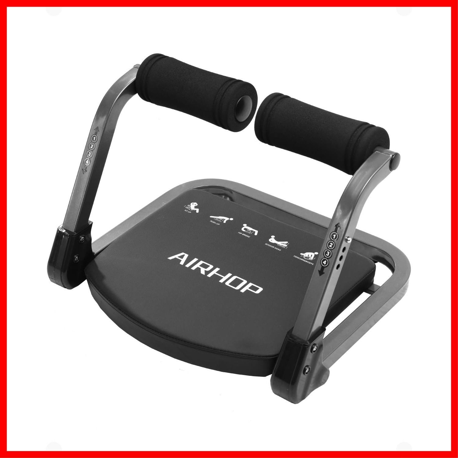 シットアップベンチ 筋トレ用 腹筋マシーン 3段階調整 な抵抗と自動リバウンド機能付き AIRHOP 自宅用腹筋器具