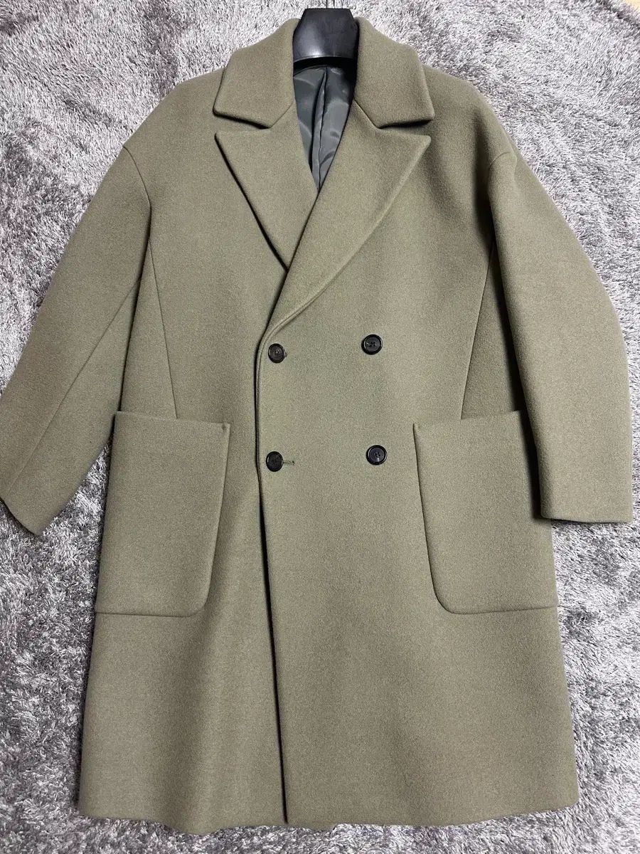 SYSTEM homme カシミア ブレンド ダブル コート カーキ 95 100 サイズ