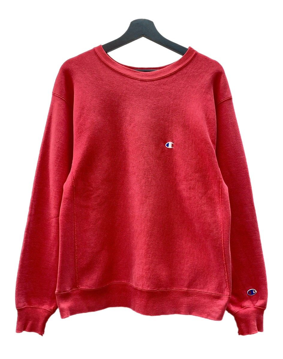 チャンピオン Champion 90 s 90年代 刺繍タグ REVERSE WEAVE リバースウィーブ ロゴ 刺繍 目付き トレーナー フェード 赤 スウェット ワンポイント レッド XLサイズ 104 MT-2516