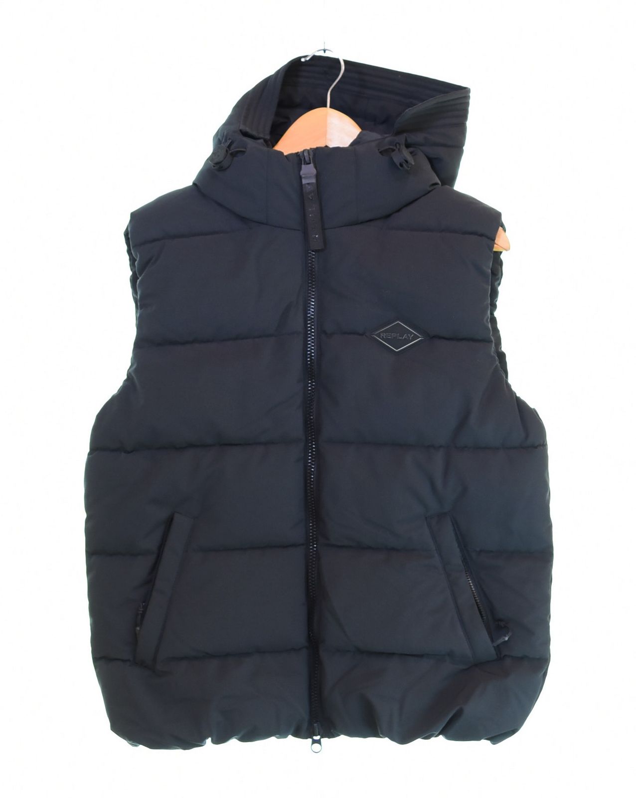 リプレイ REPLAY Quilted Vest キルテッド ベスト 中綿 HEAVY WEIGHT ヘビーウェイト M 8355 ブラック Lサイズ 103 MT-3735