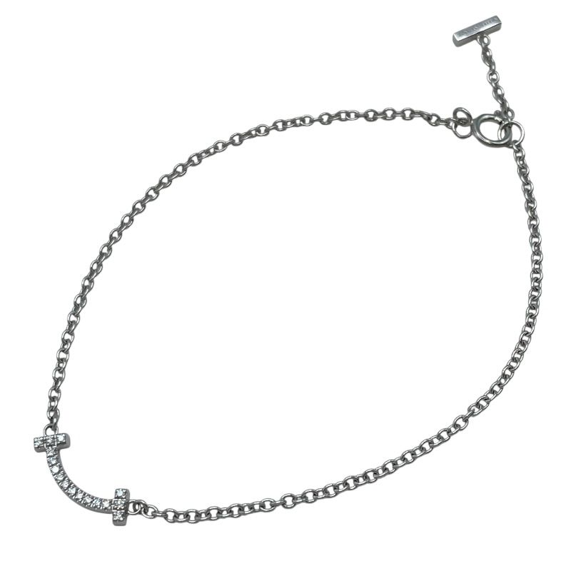 ティファニー TIFFANY＆CO Tスマイルブレスミニ ホワイトゴールド Au 750 ダイヤモンド ジュエリー