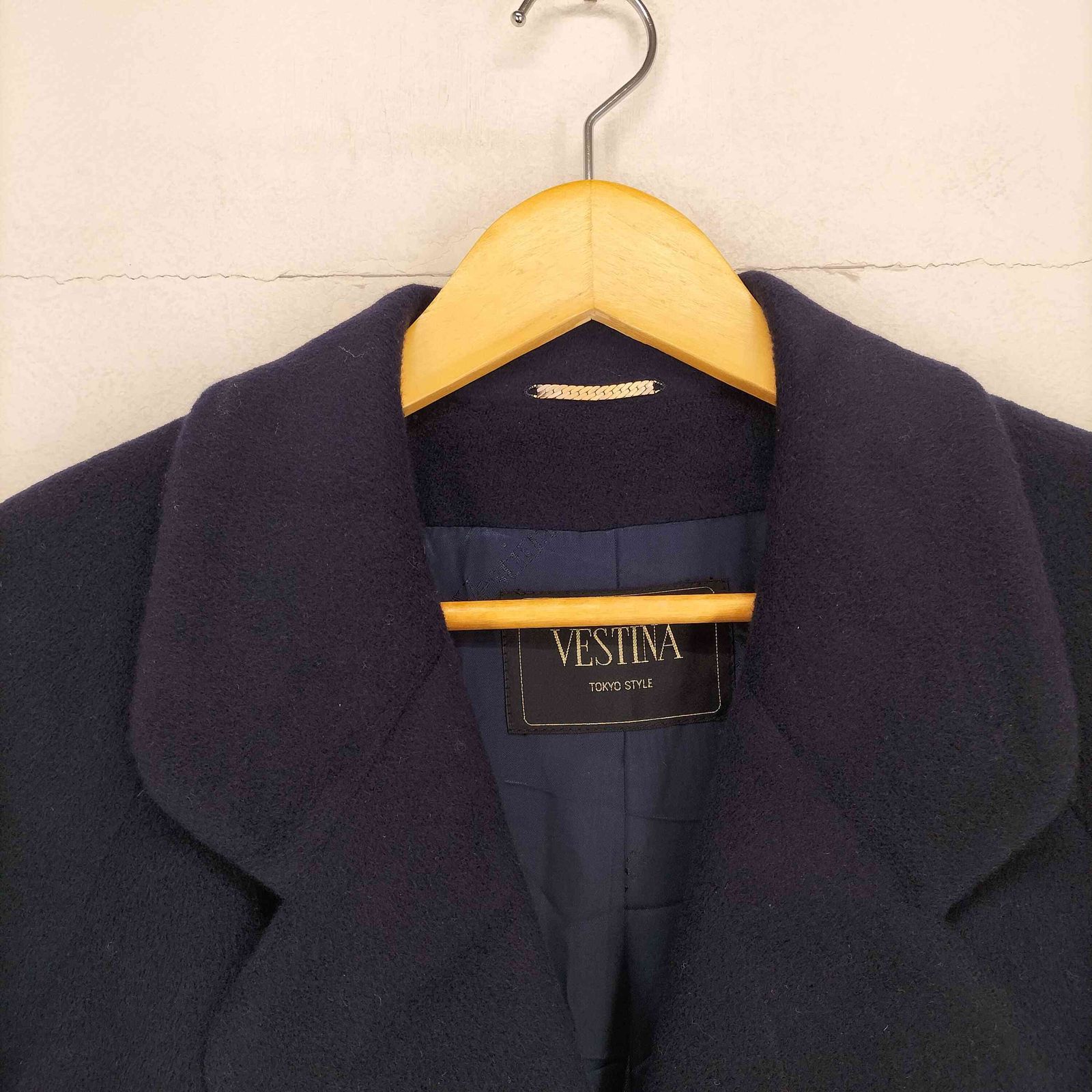 ユーズドフルギ USED古着 pure cashmere カシミヤ100ダブルチェスター