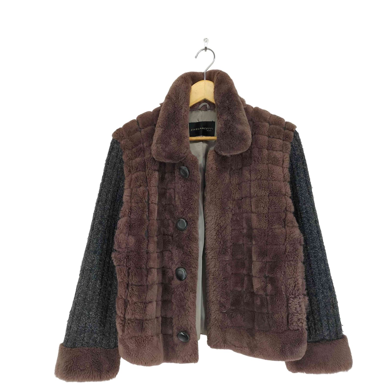 ユーズドフルギ USED古着 ヌートリアファー切替ジャケット レディース