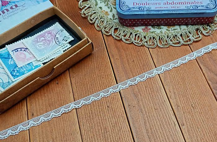  業務用 細0.8 cm幅オフ白トーションレース 100 m レース生地 生地