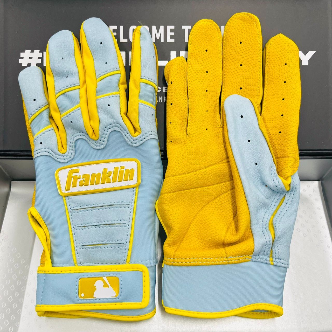 可愛いカラー Franklin フランクリン オリジナルオーダーモデル 5 バッティング手袋 バッティンググローブ S|M|L 野球 水色 イエロー 当店オリジナル