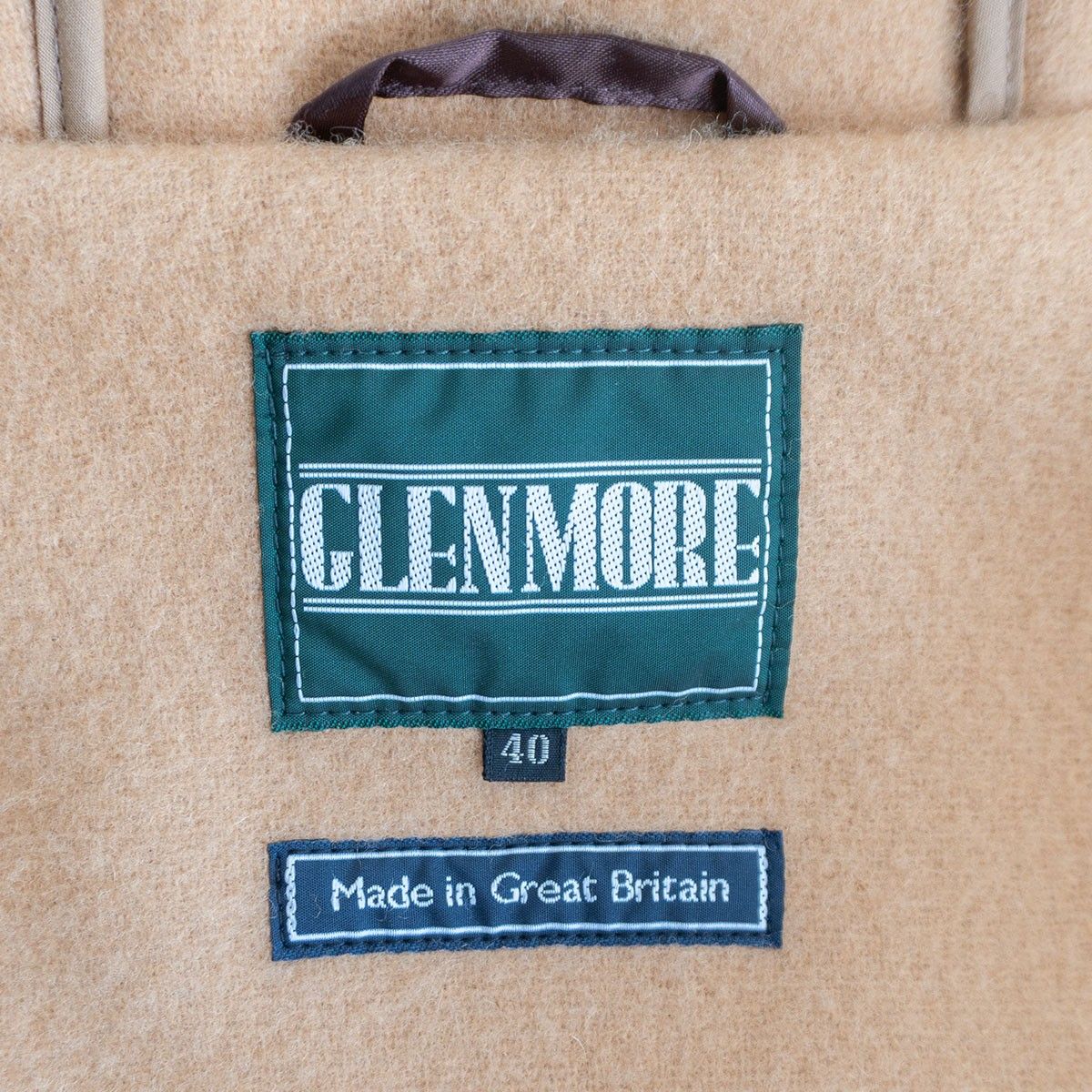 |VALLEY MILLSファブリック ヘリンボーン ウール ダッフルコート 40 ベージュ グレンモア イングランド製 シャツ ダッフルコート 