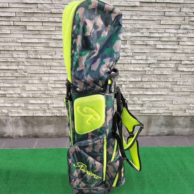  品 リビエラ カモ キャディバッグ Riviera カートバッグ ゴルフバッグ キャディバッグ ゴルフ