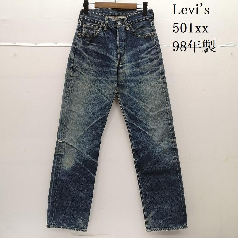 リーバイス 501 XX 90 s 98年製 デニム ジーパン ジーンズ ボタンフライ ボタン ボタン裏 555 メンズ 29インチ ISItems 古着