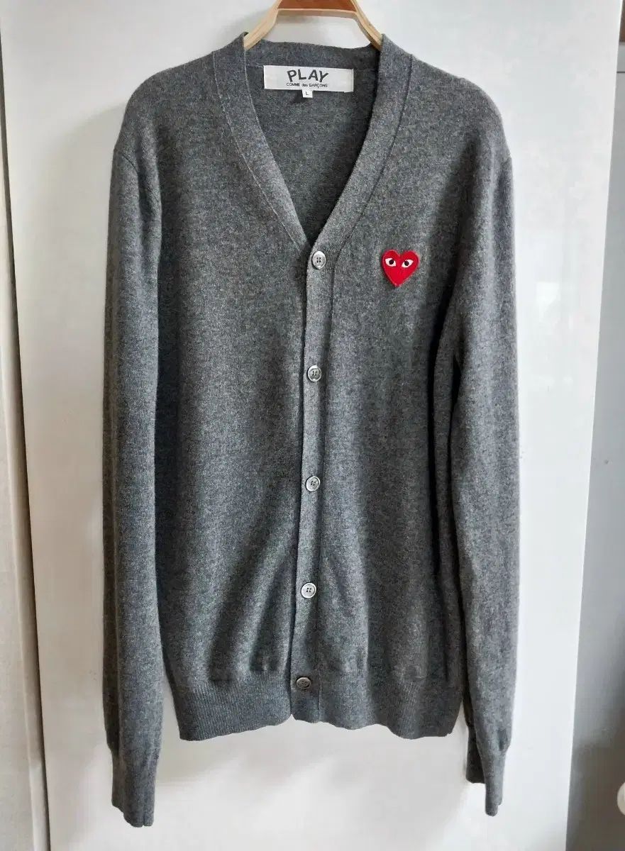 コム デ ギャルソン PLAY グレー カーディガン L