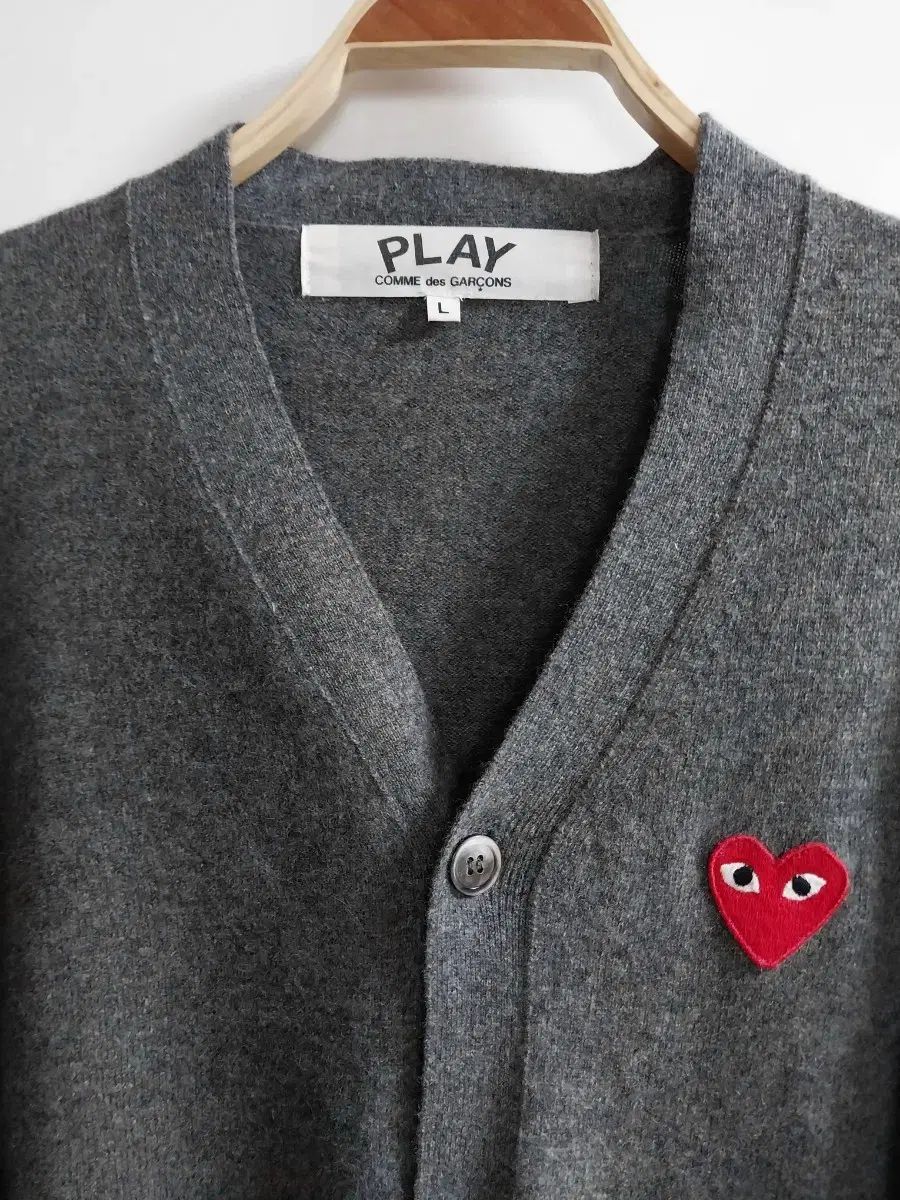 コム・デ・ギャルソン PLAY グレー カーディガン L des COMME プレイ