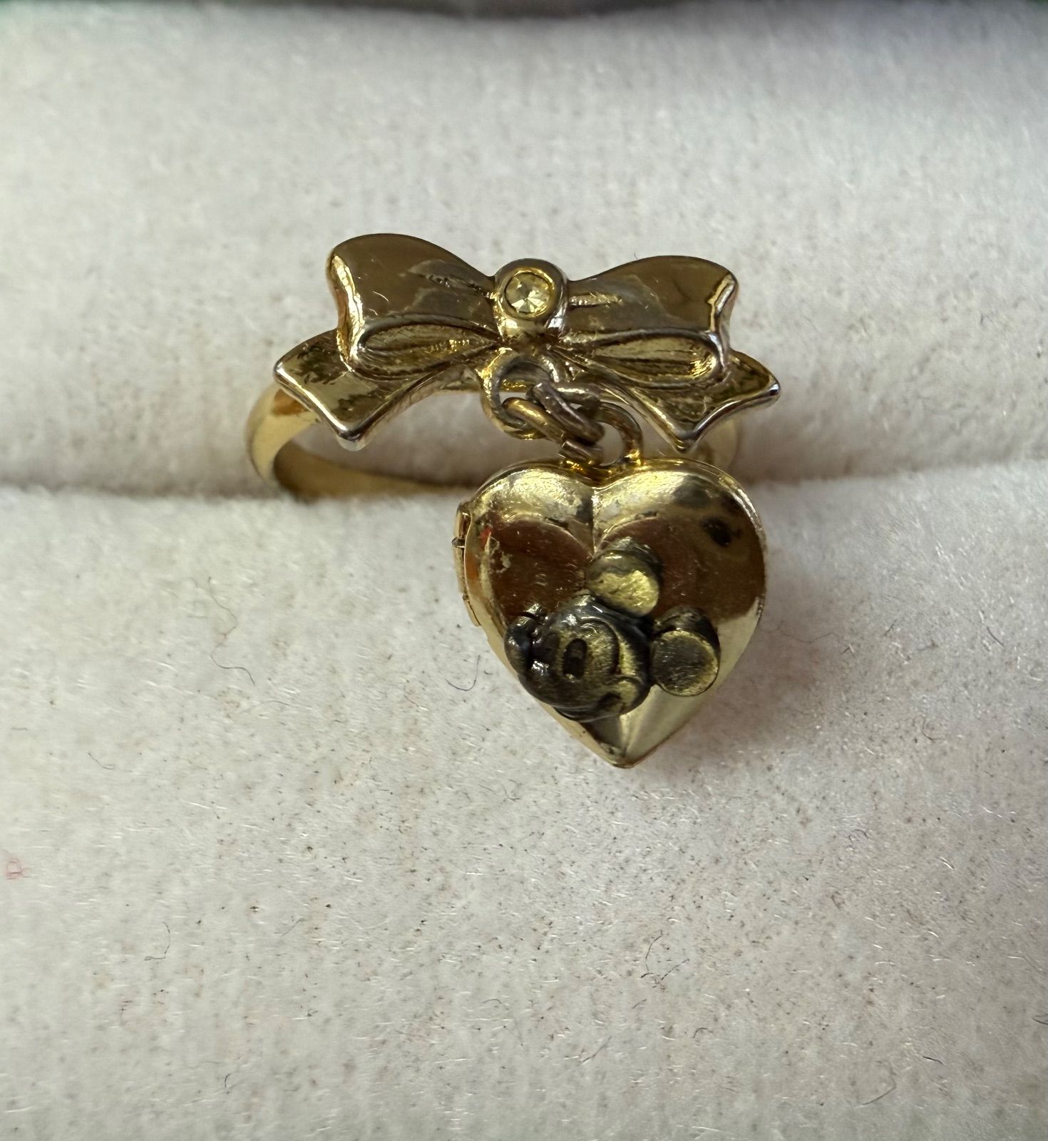 ミッキーマウス ヴィンテージ リング ハートモチーフ リボン