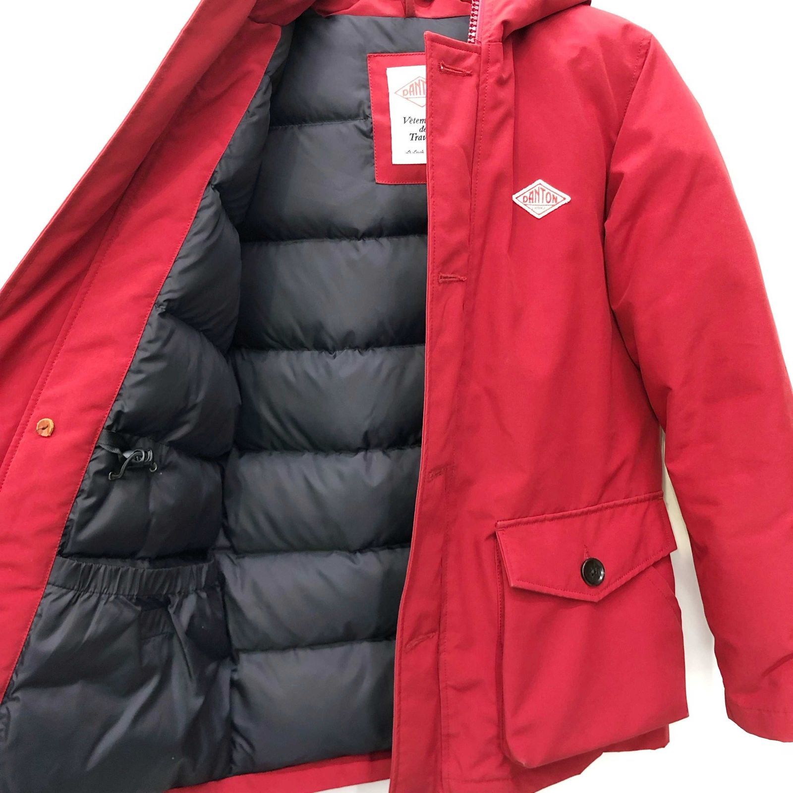 DANTON ダントン タッサー ファー ダウン ジャケット S 赤コート DANTON ダントン タッサー ファー ダウン ジャケット S 赤コート