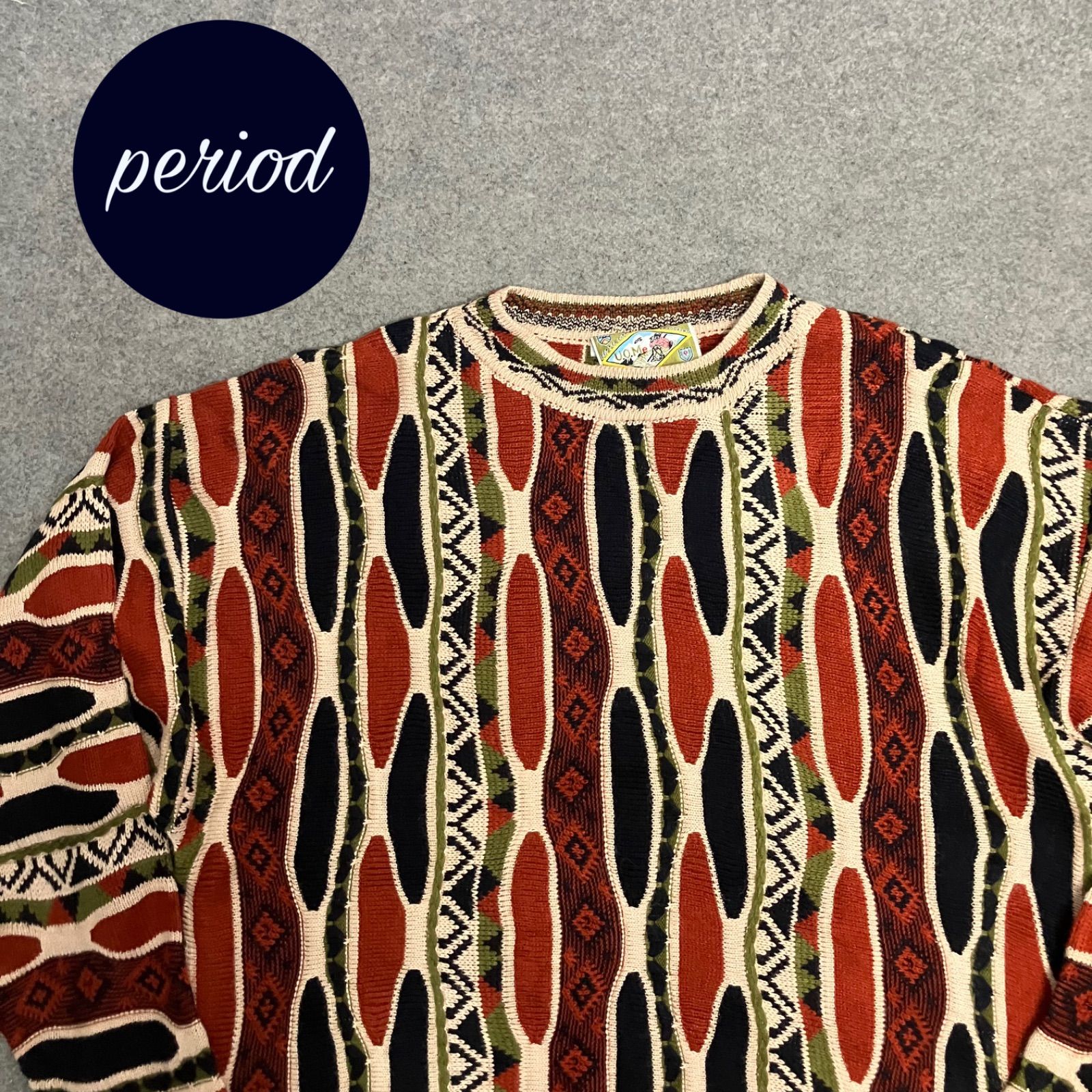 P 2883 90 s U.O.Me 総柄 3 D アクリルニット