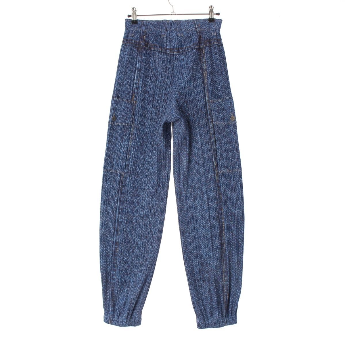プリーツプリーズ イッセイミヤケ デニム転写 イージー パンツ