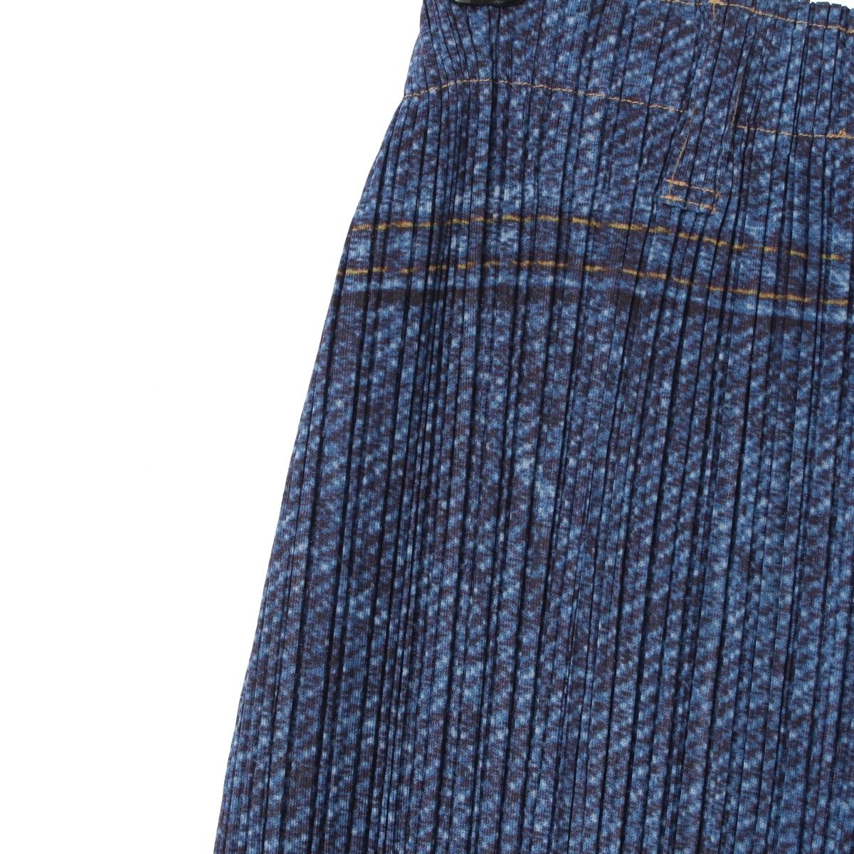 プリーツプリーズ イッセイミヤケ デニム転写 イージー パンツ  