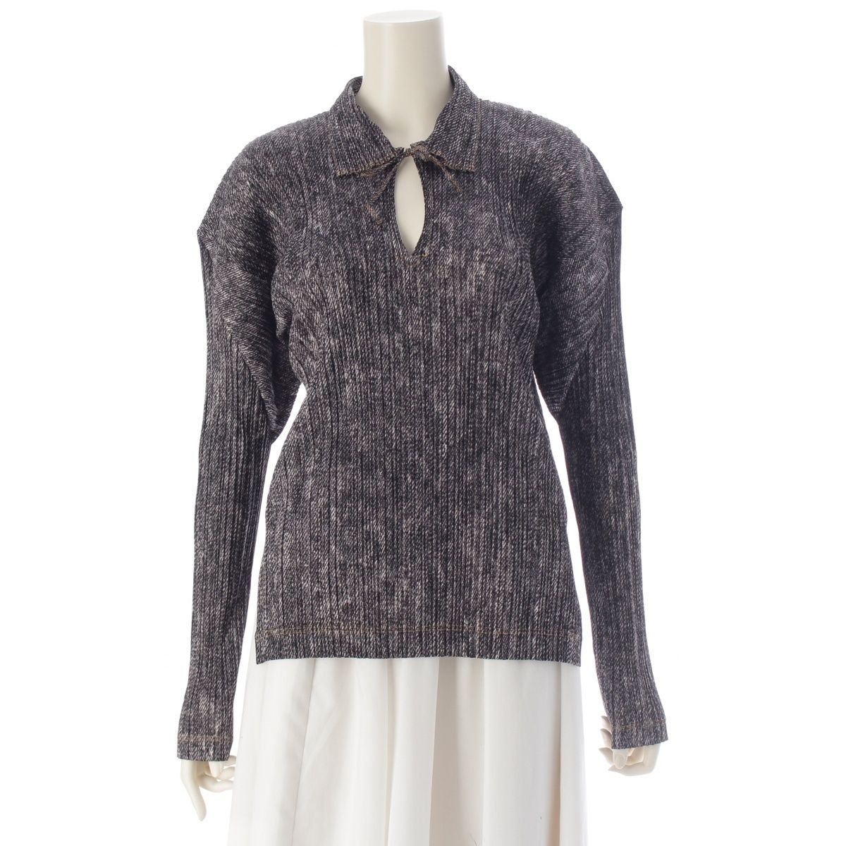 プリーツプリーズ イッセイミヤケ デニム転写 トップス 長袖 PP92