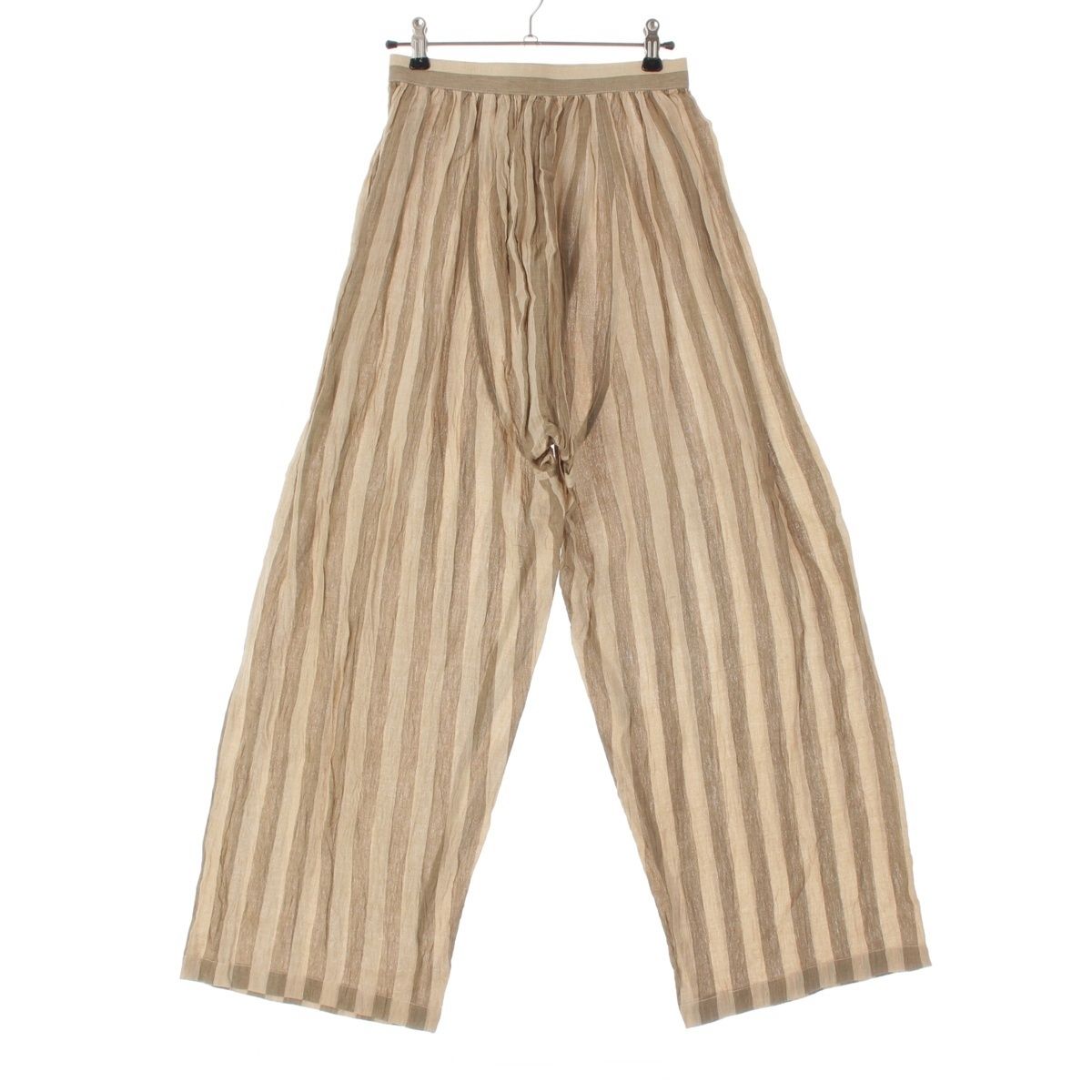 イッセイミヤケ 1984 コットン リネン 筆タグ ストライプ パンツ