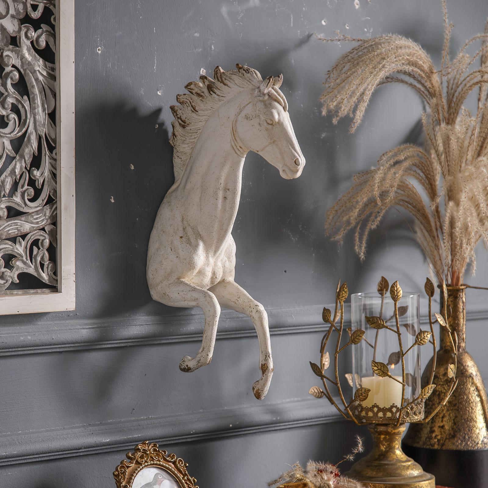 壁掛け オブジェ 置物 インテリア 壁から出ている馬 うま ウマ 干支