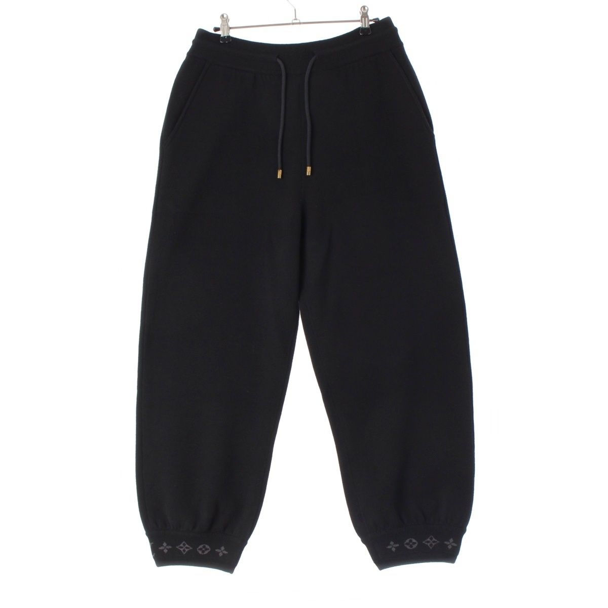 ルイヴィトン 2026 ウール×コットン×ナイロン モノグラム ダブルフェイス ニットトラベル パンツ ボトムス 1 AJB 38 ブラック M