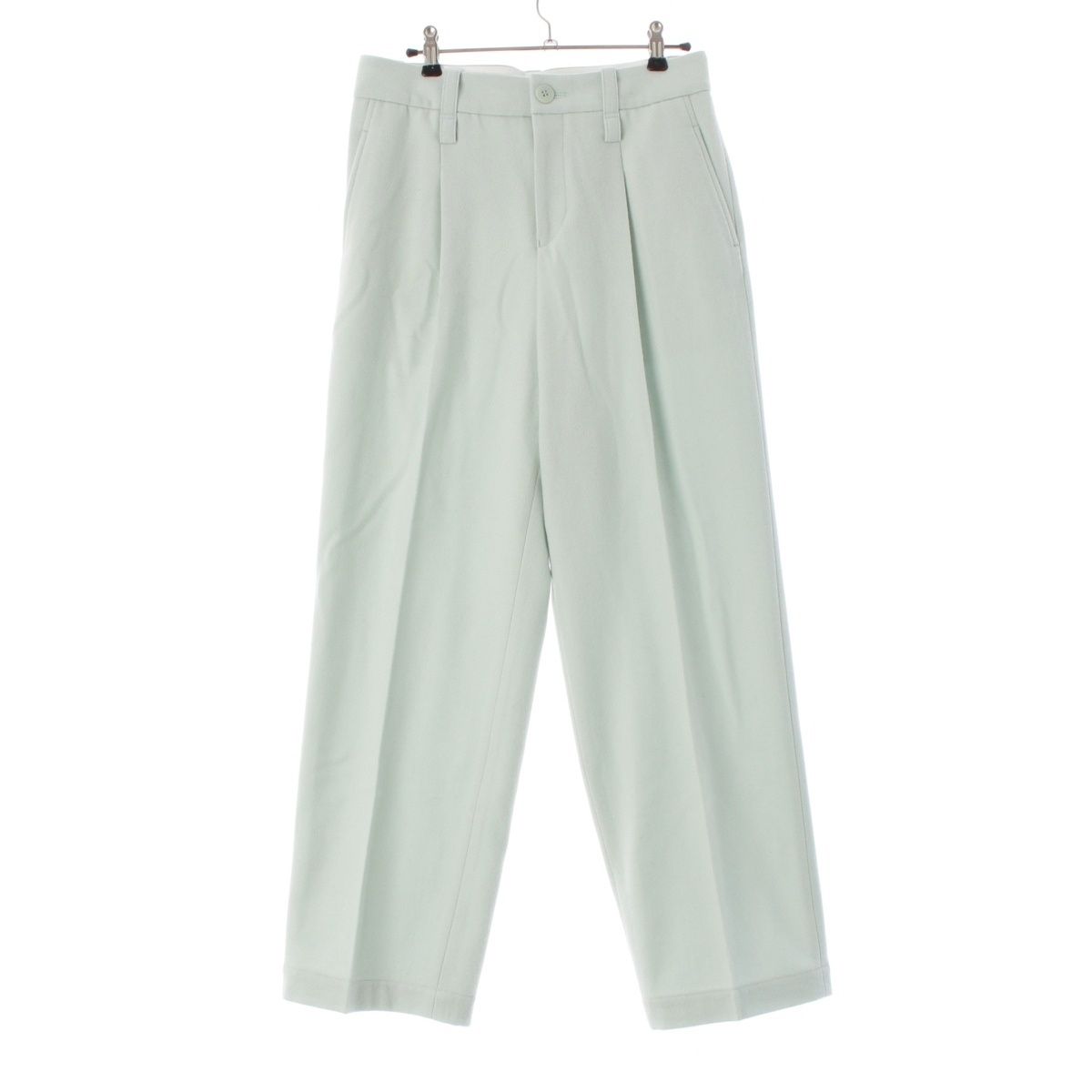 イッセイミヤケ 25 AW ウール×ナイロン WOOL TWEED タック パンツ ボトムス ペールブルー 1