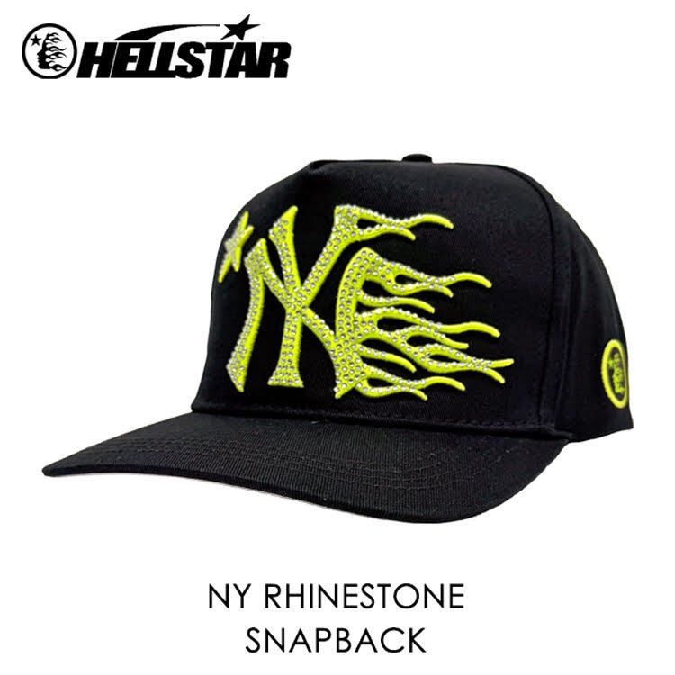 【極美品】 HELLSTAR LA SNAPBACK CAP HELLSTAR NY RHINESTONE SNAPBACK BLACK/NEON 【キャップ】【スナップ