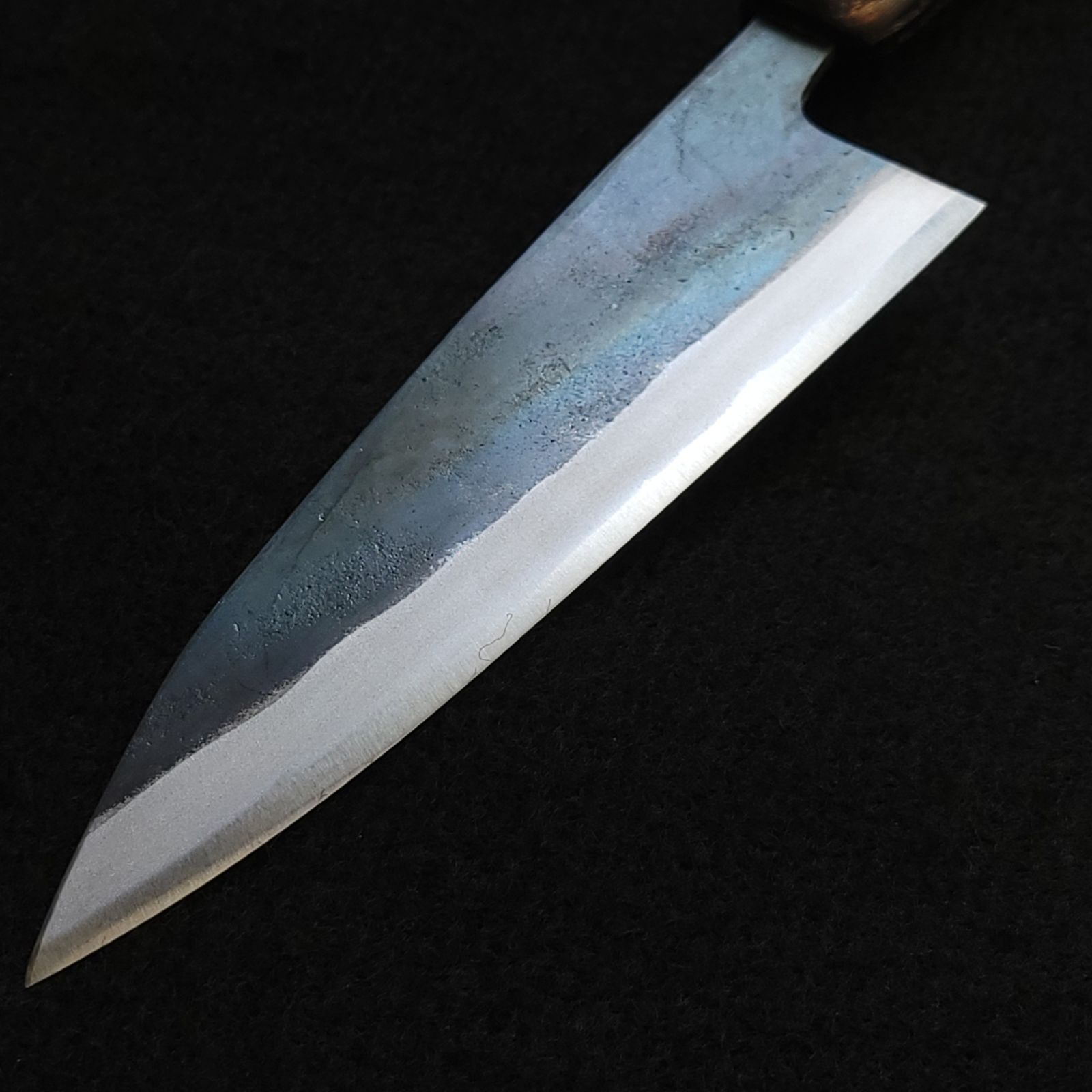 白紙1号 黒打 万能包丁 165㎜ G9365 栗柄 月光作 手作り 白紙1号 黒打