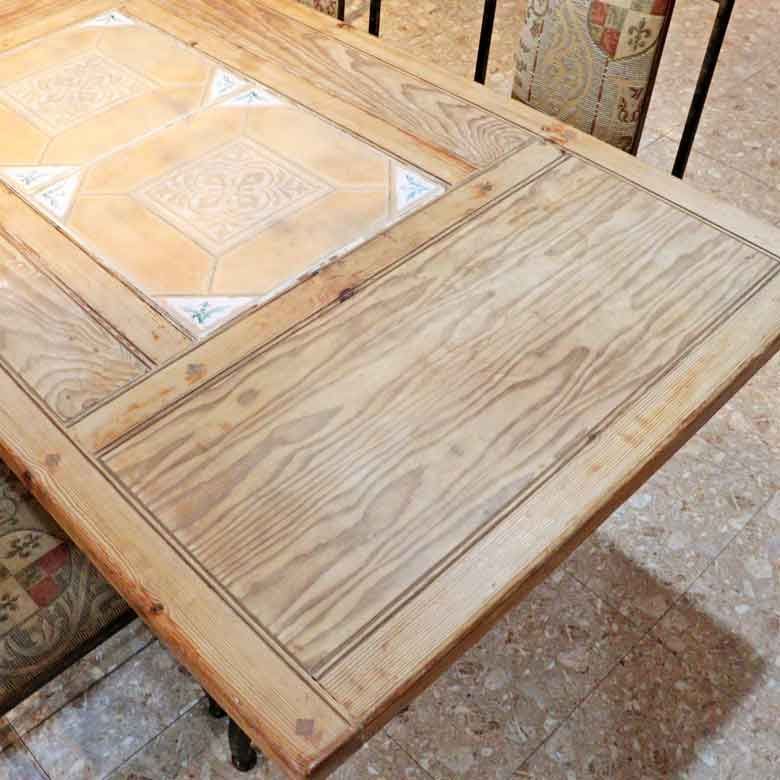 タイルトップ オールドパイン ダイニングテーブル ヴィンテージ タイル