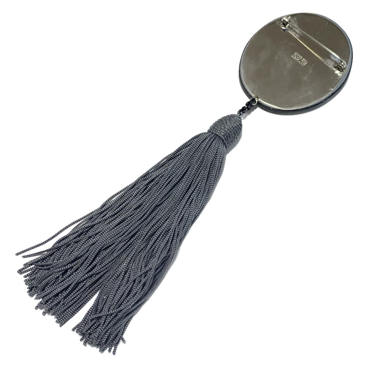 GIORGIOARMANI(ジョルジオアルマーニ) ブローチ - 黒×ダークグレー