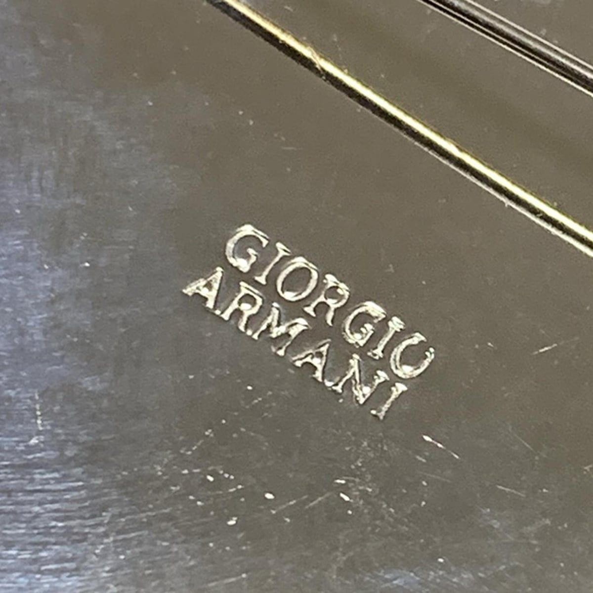 GIORGIOARMANI(ジョルジオアルマーニ) ブローチ - 黒×ダークグレー