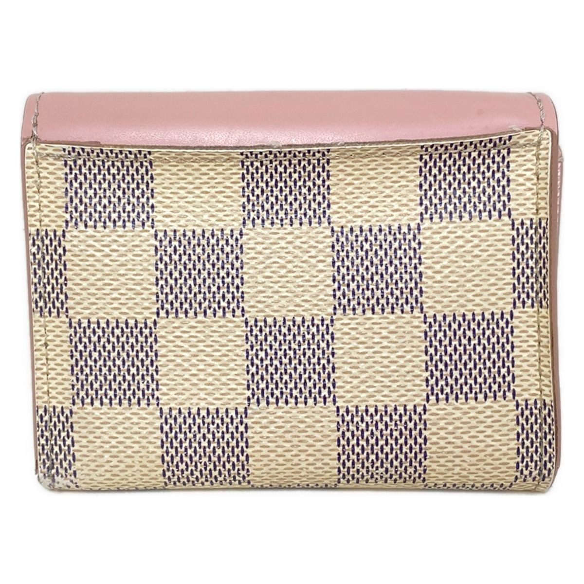 LOUIS VUITTON ルイヴィトン 3つ折り財布 ダミエ ポルトフォイユゾエ N 60292 アズール×ローズプードル レザー 牛革