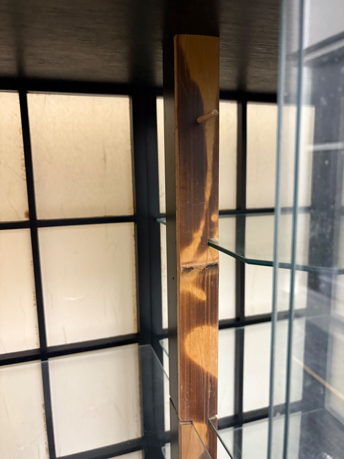 昭和レトロ 木製 茶箪笥 茶棚 ガラス戸 飾り棚 サイドボード 古家具