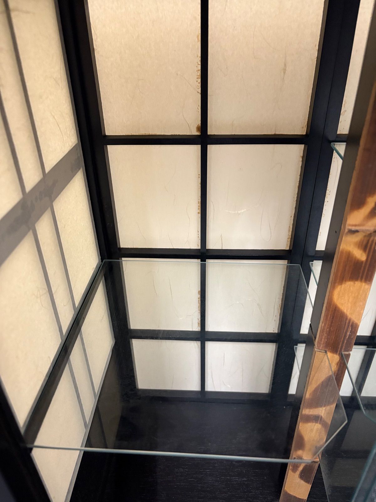 昭和レトロ 木製 茶箪笥 茶棚 ガラス戸 飾り棚 サイドボード 古家具