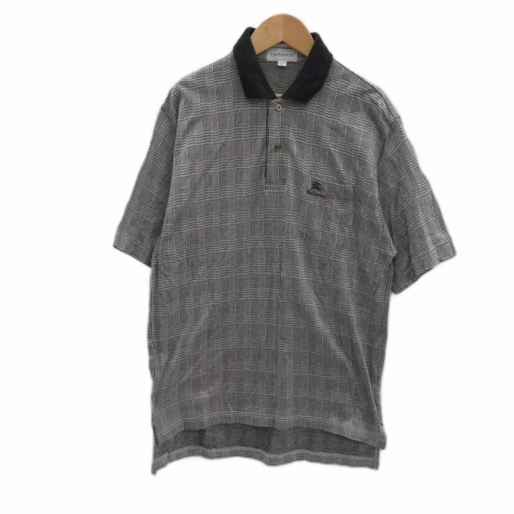 バーバリーズ Burberrys ポロシャツ LY 黒 ブラック 白 ホワイト