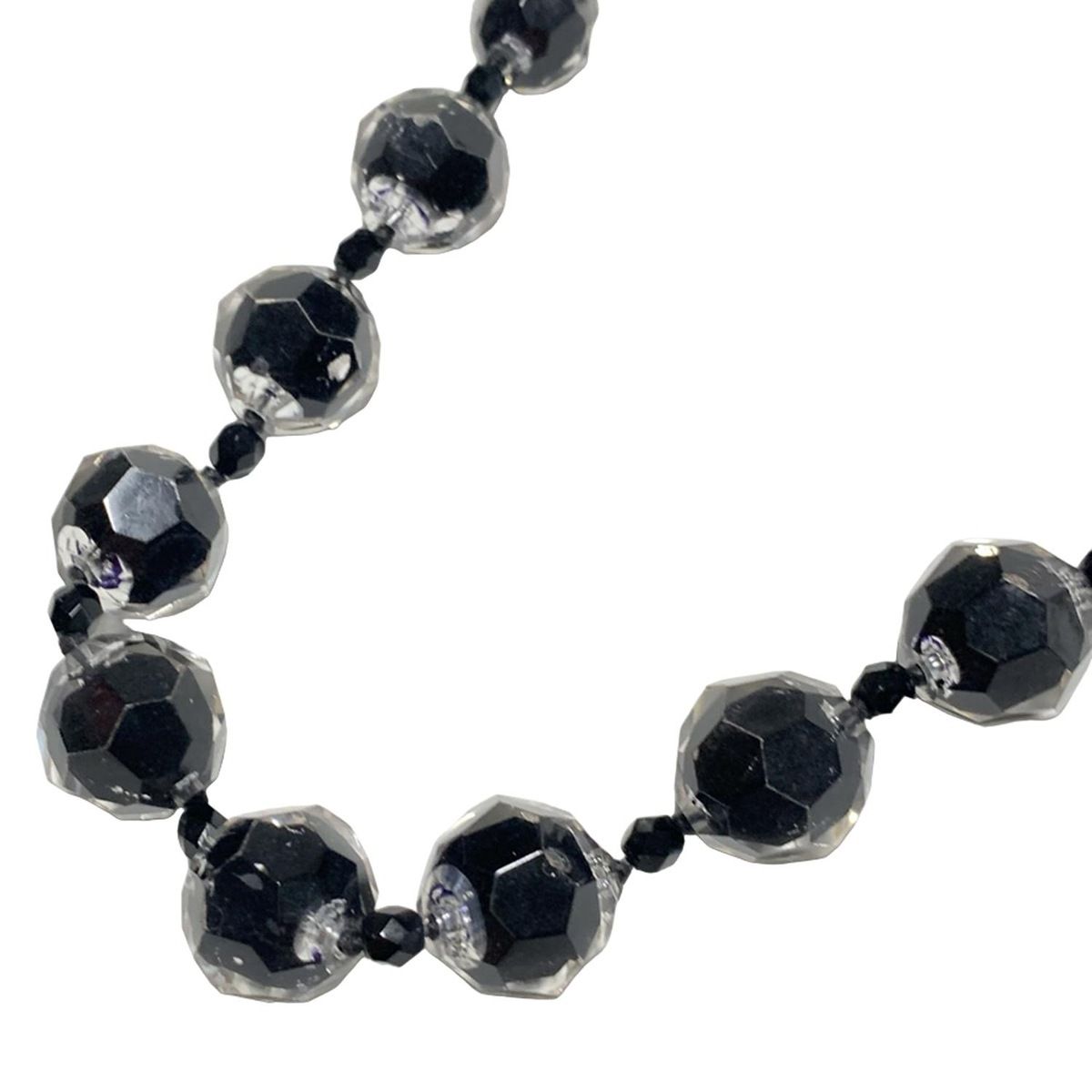  GIORGIOARMANI ジョルジオアルマーニ ネックレス - 黒×クリア ネックレス アクセサリー