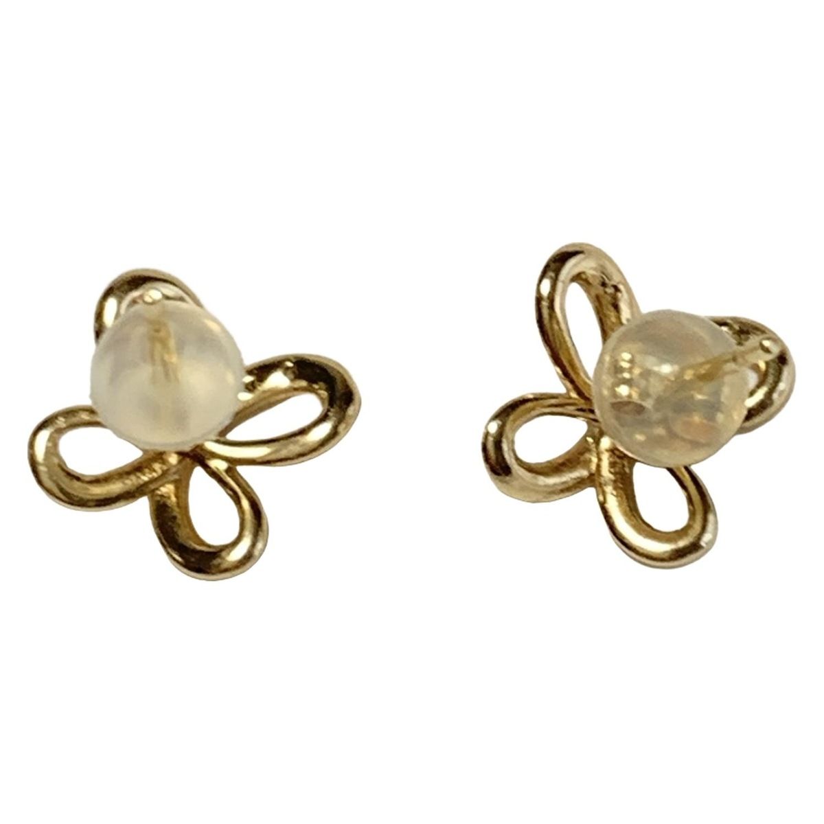 PonteVecchio ポンテヴェキオ ピアス - K 10 YG×ダイヤモンド 総4 Pダイヤ 片側2 |ダイヤ総0.02カラット