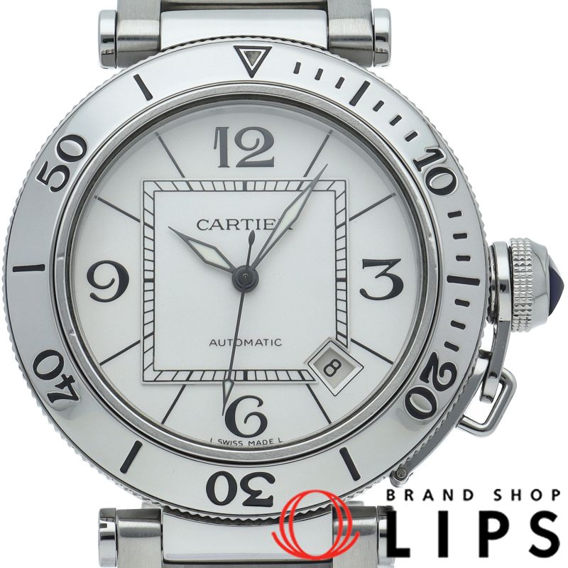 カルティエ パシャ シータイマー ウォッチ SS メンズ時計 シルバー 仕上げ済