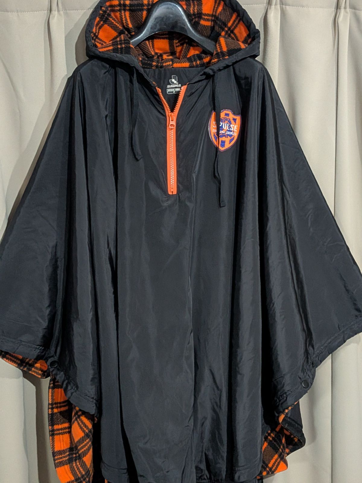 Jリーグ 清水エスパルス 内ブランケット ポンチョ 黒 秋冬用 応援