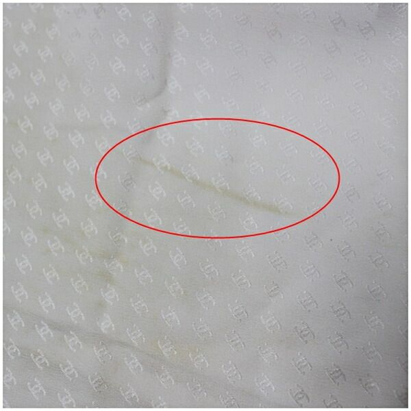 シャネル スカーフ ホワイト ゴールド チェーン柄 ロゴ 中古 Bランク