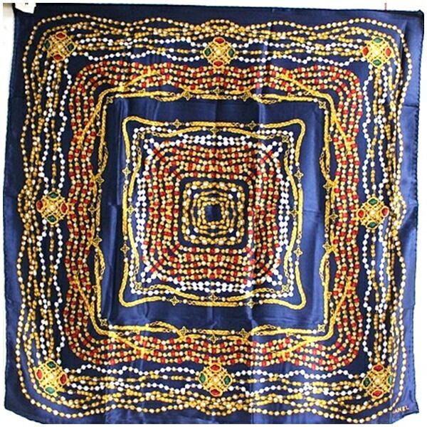 シャネル スカーフ ネイビー 宝石柄 中古 ABランク CHANEL - メルカリ